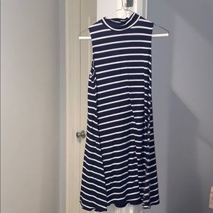 Navy and white striped dress